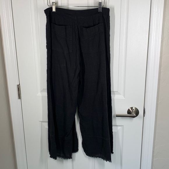 XCVI Wearables black cotton wide leg crop boho pants size small - Picture 3 of 13